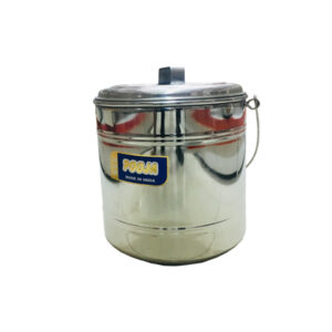 silver bucket with lid s m l