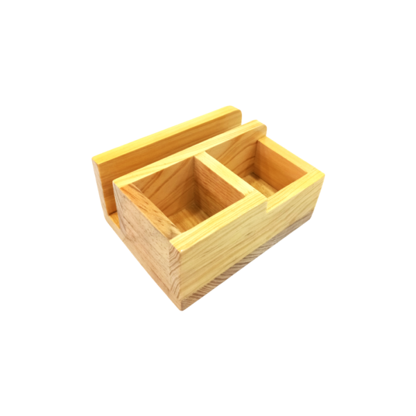 Wooden Sachet Holder – 2 Compartments & Tissue Holder