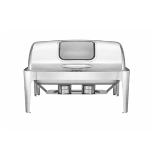 Rectangular Glass Roll Top Chafing Dish – 10L (Divided)
