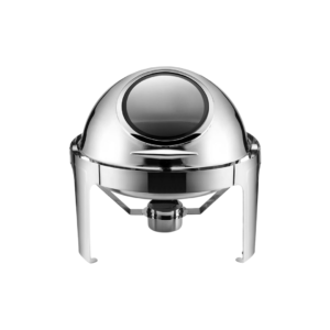 Round Glass Roll Top Chafing Dish – 10L